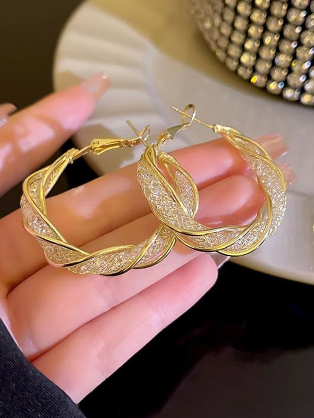 

PolluxCraft Gold Plated Contemporary Shaped Korean Hoop Earrings
