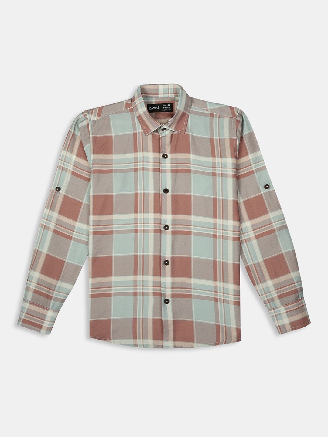 

CAVIO Boys Comfort Opaque Printed Casual Shirt, Rust