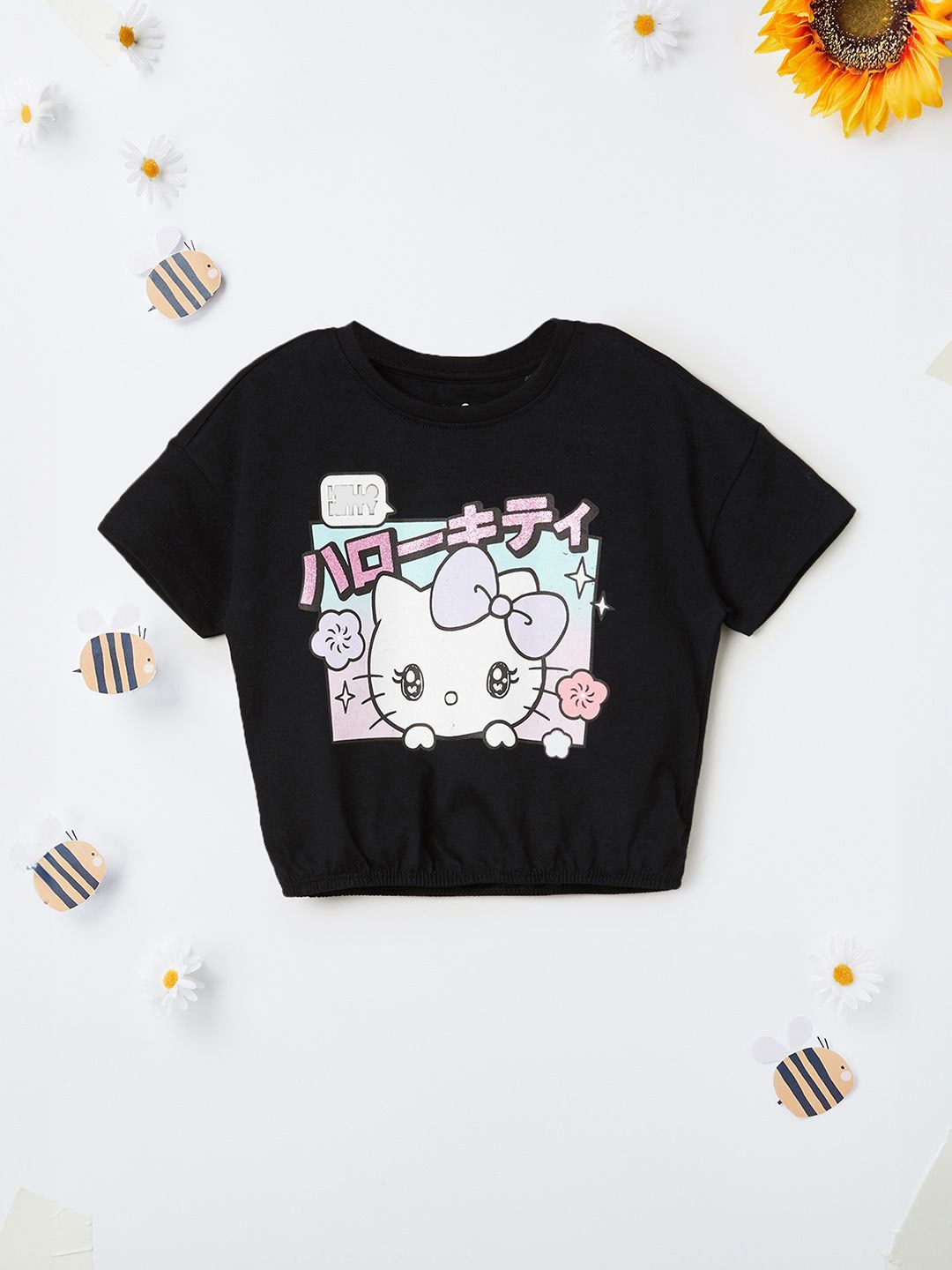 

max Print Cotton Top, Black