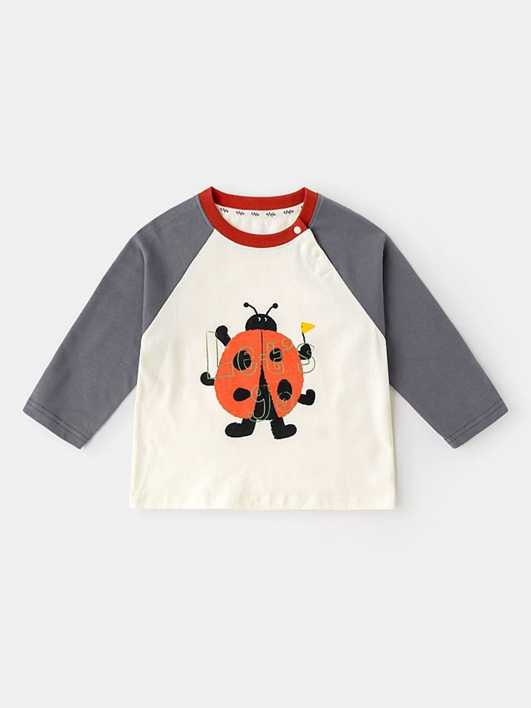 

LULU & SKY Girls Graphic Printed Round Neck Cotton T-shirt, Grey