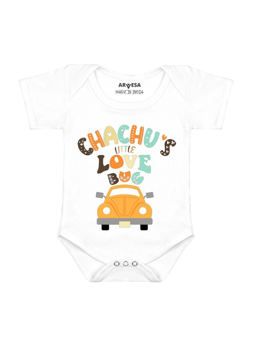 

Arvesa Chachu Little Love Bug Printed Romper, White