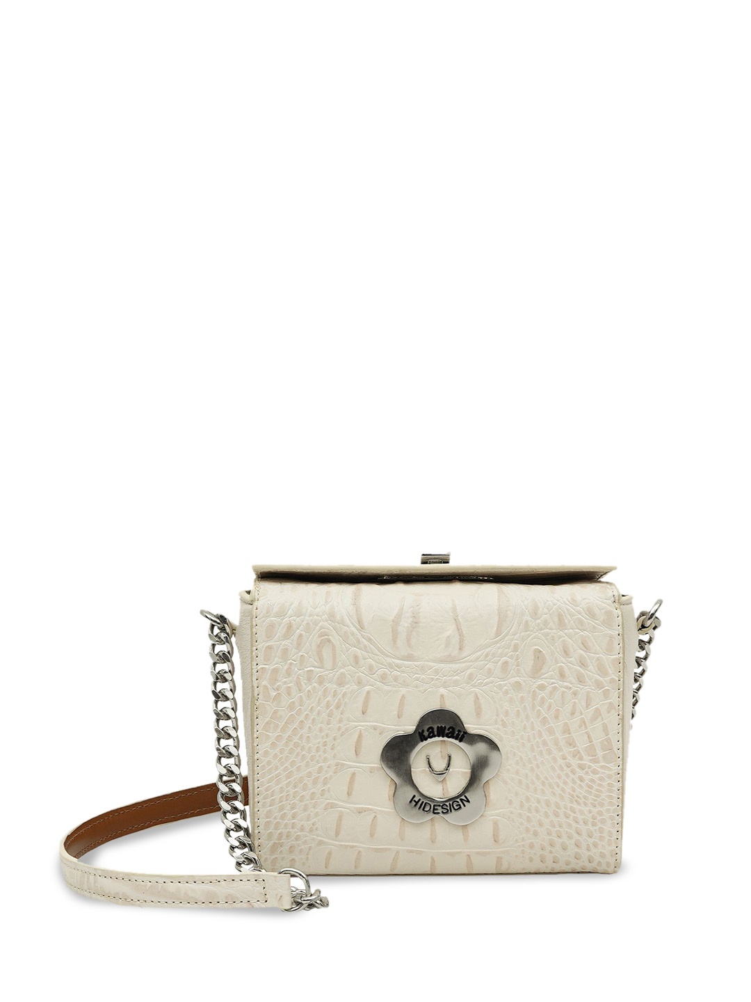 

Hidesign Colourblocked Leather Shopper Sling Bag, Cream