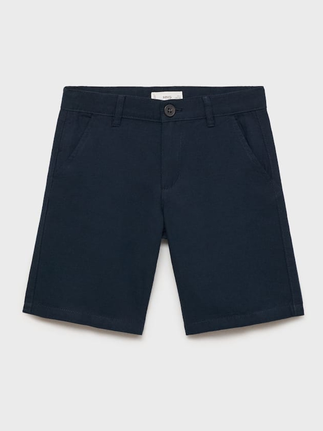 

Mango Kids Boys Cotton-Linen Chino Shorts, Navy blue
