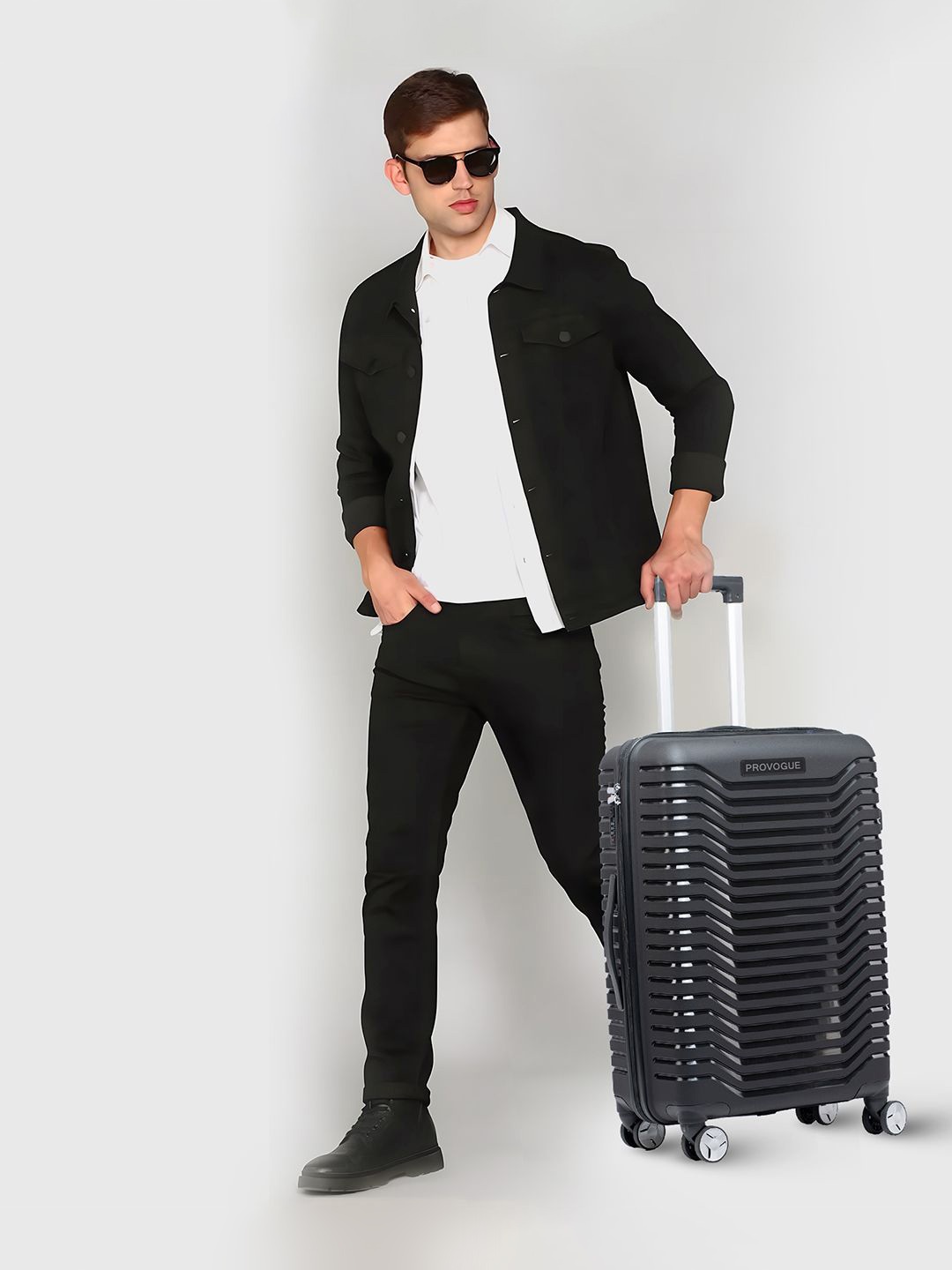

Provogue Hard-Sided Large Trolley Suitcase, Black