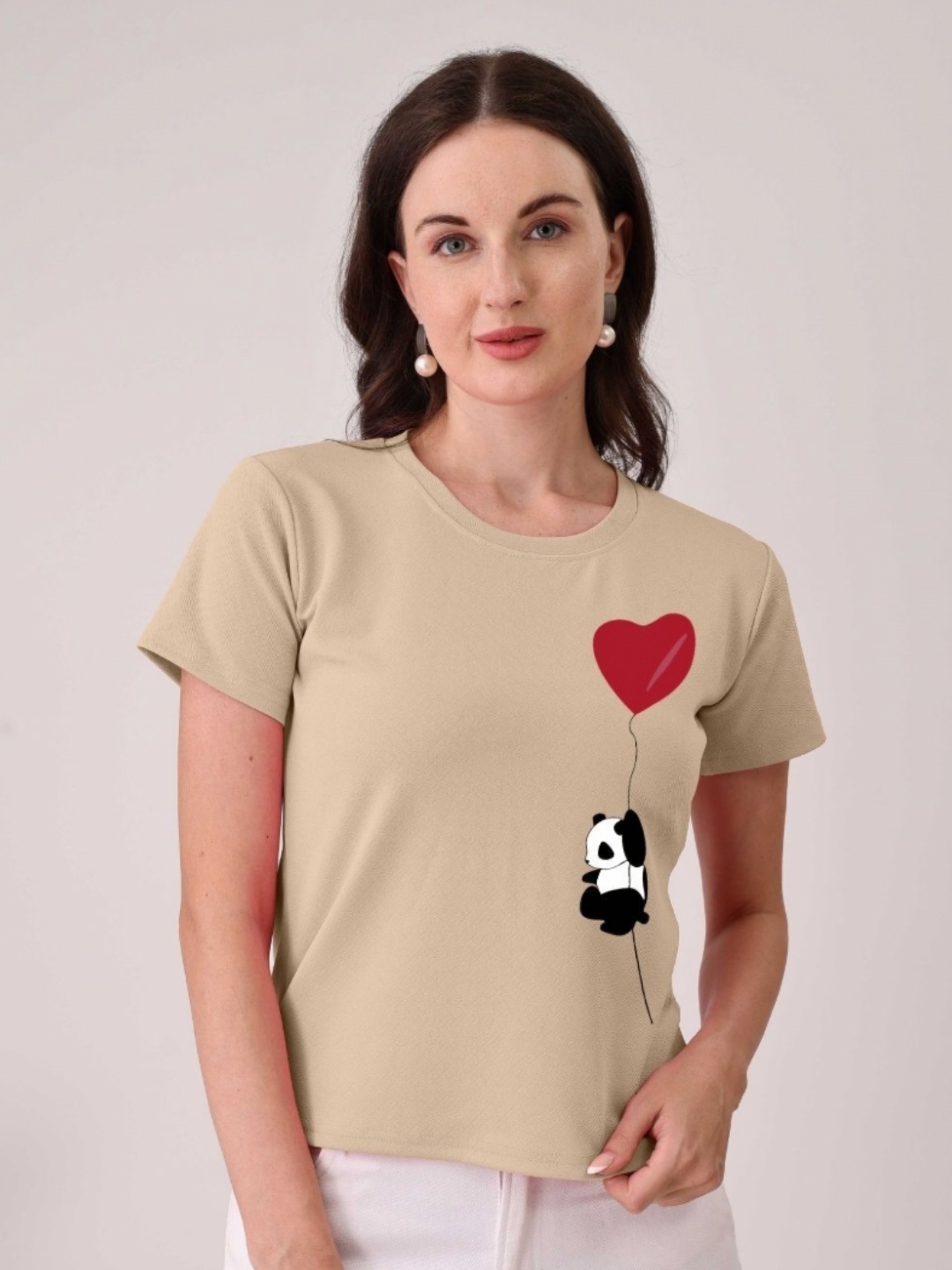 

Moda Rapido Women Printed T-shirt, Cream