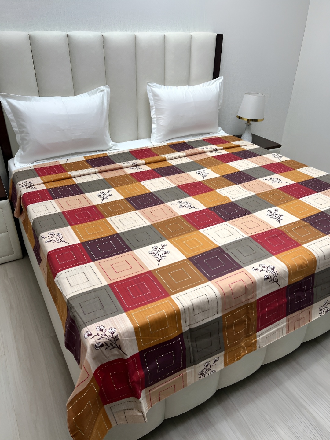 

Pure Decor Brown & Mustard Printed Pure Cotton 260 TC King SizeDuvetCover