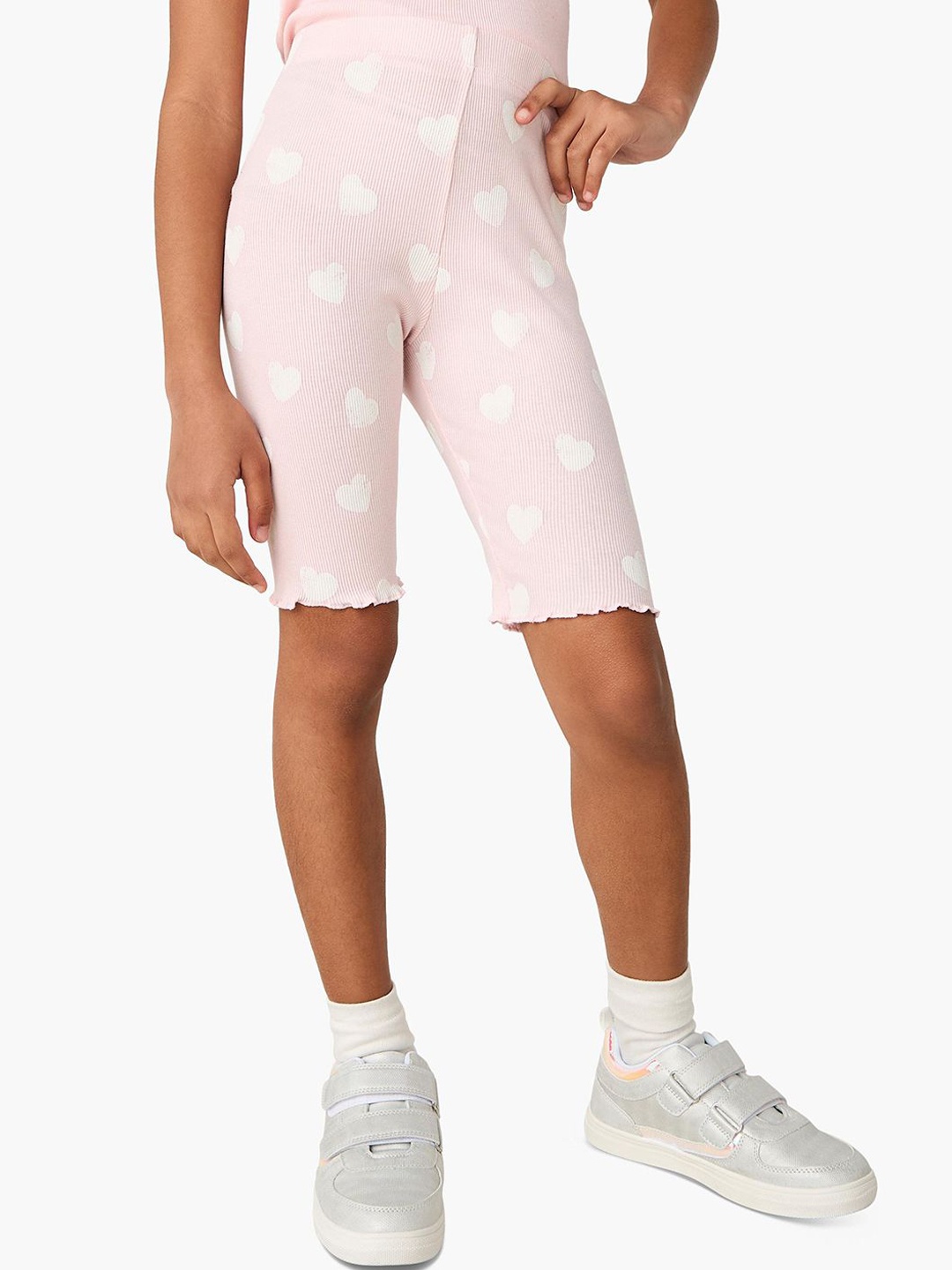 

Juniors by Babyshop Girls Printed Mid-Rise Cotton Shorts, Pink