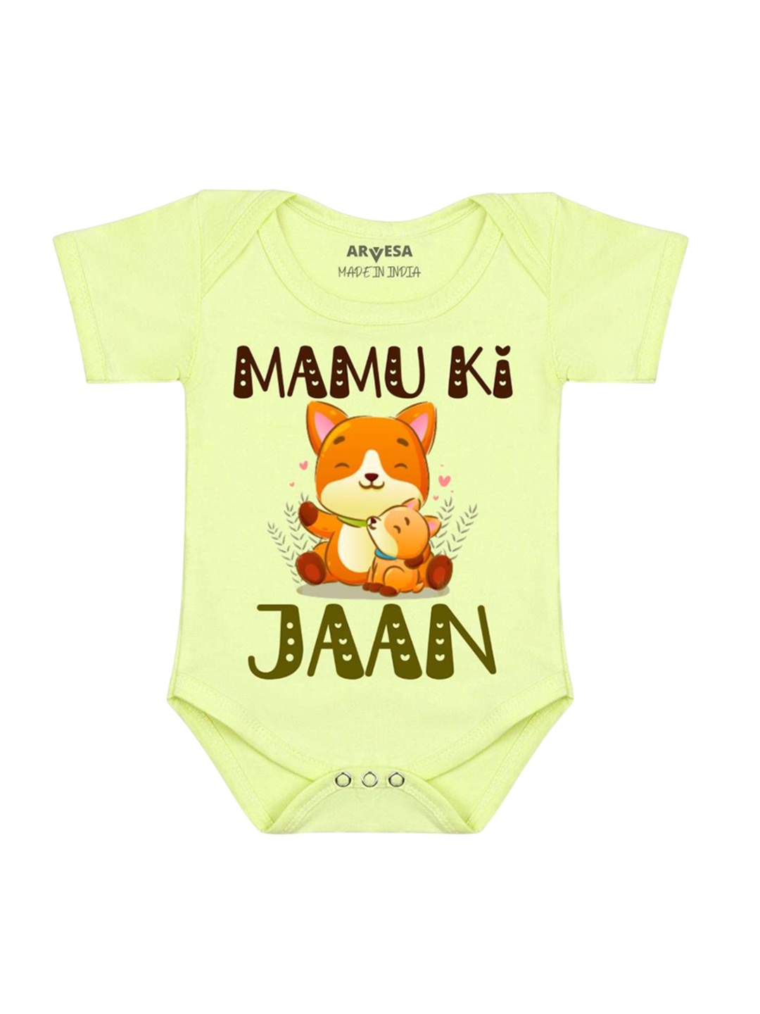 

Arvesa Mamu Ki Jaan Printed Romper, Yellow