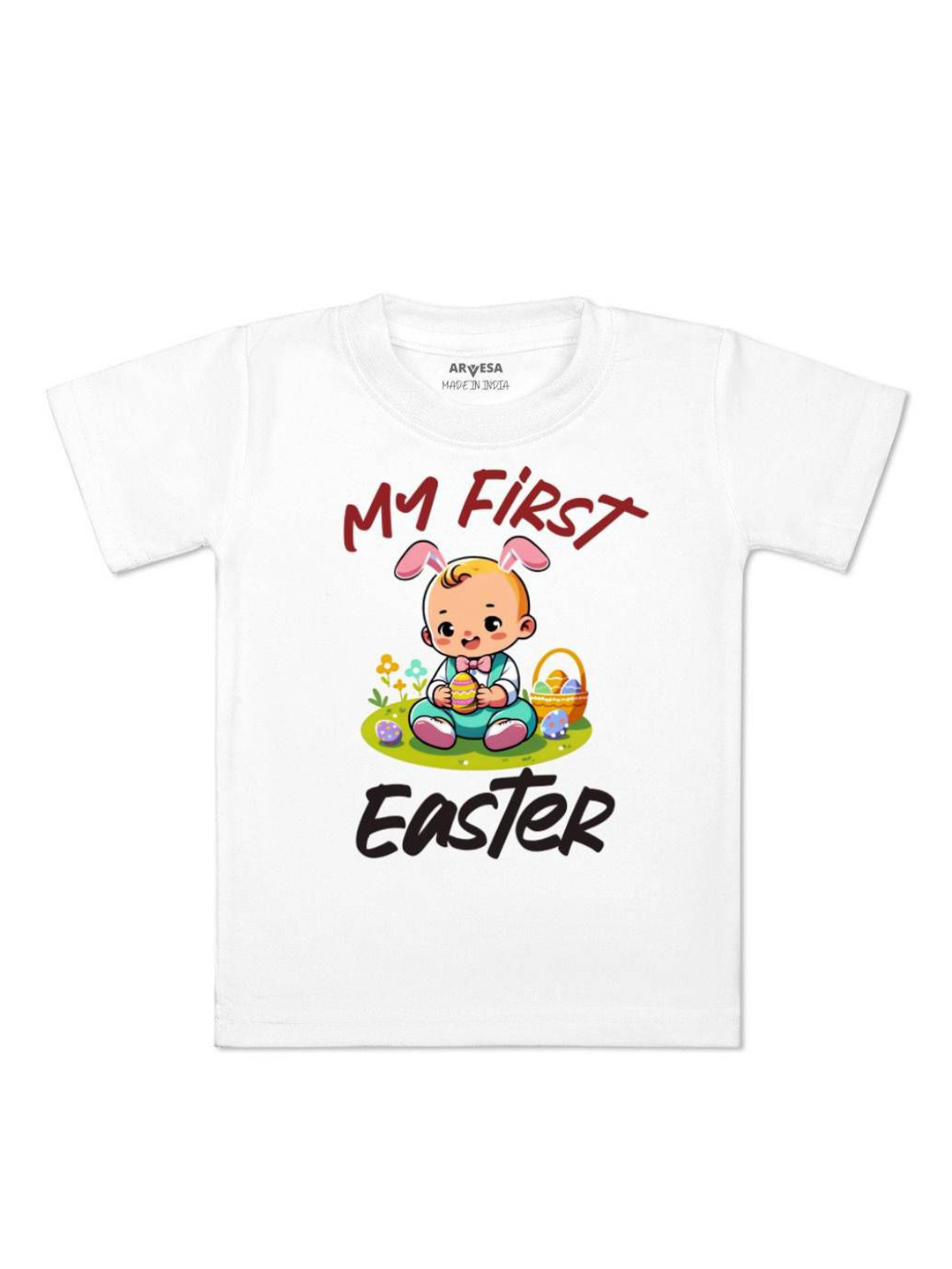 

Arvesa First Easter Printed Kids Unisex T-shirt, White