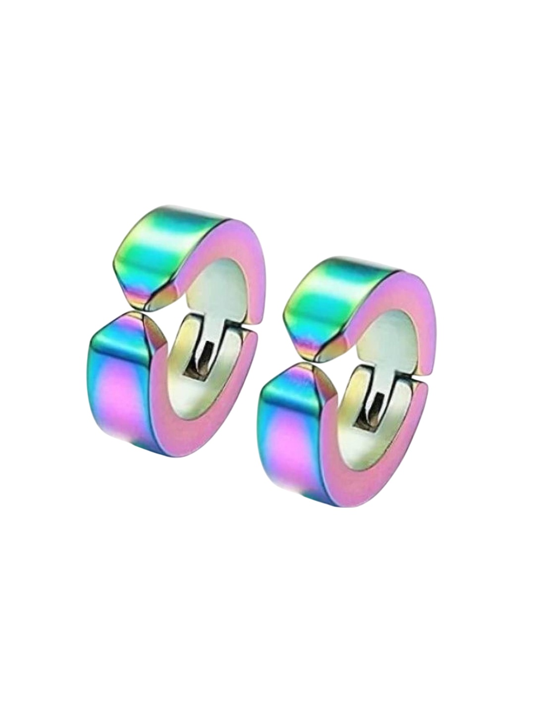 

V FASHION JEWELLERY Circular Shaped Ear Cuff Earrings, Green