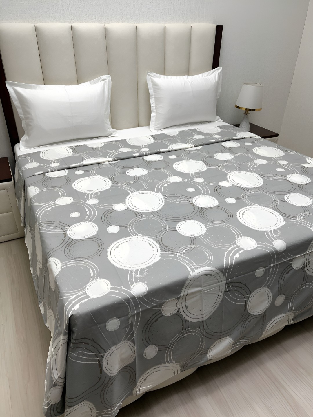 

Pure Decor Grey & Beige Printed Pure Cotton King SizeDuvetCover