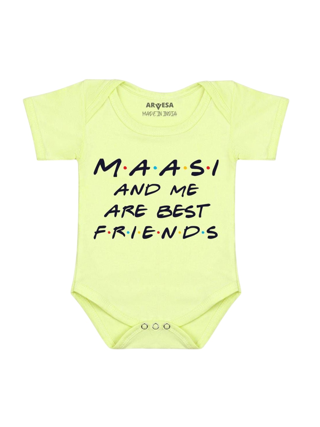 

Arvesa Unisex Maasi & Me Are Best Friend Printed Romper, Yellow