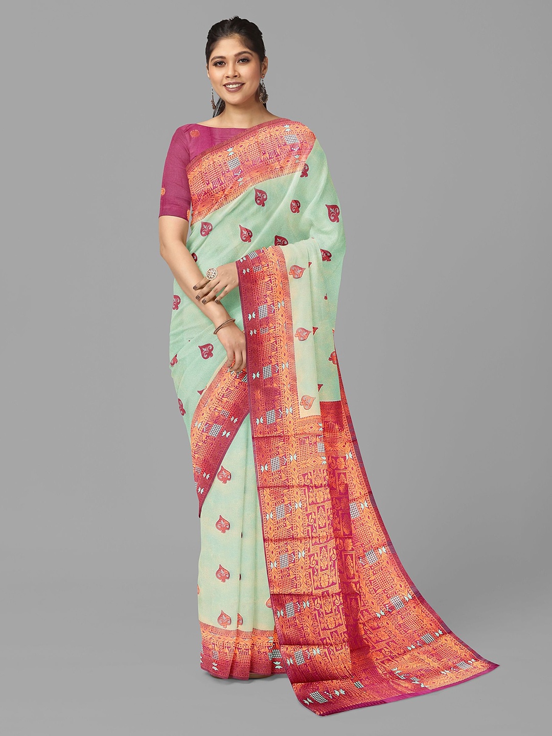 

The Chennai Silks Ethnic Motifs Art Silk Ilkal Saree, Green