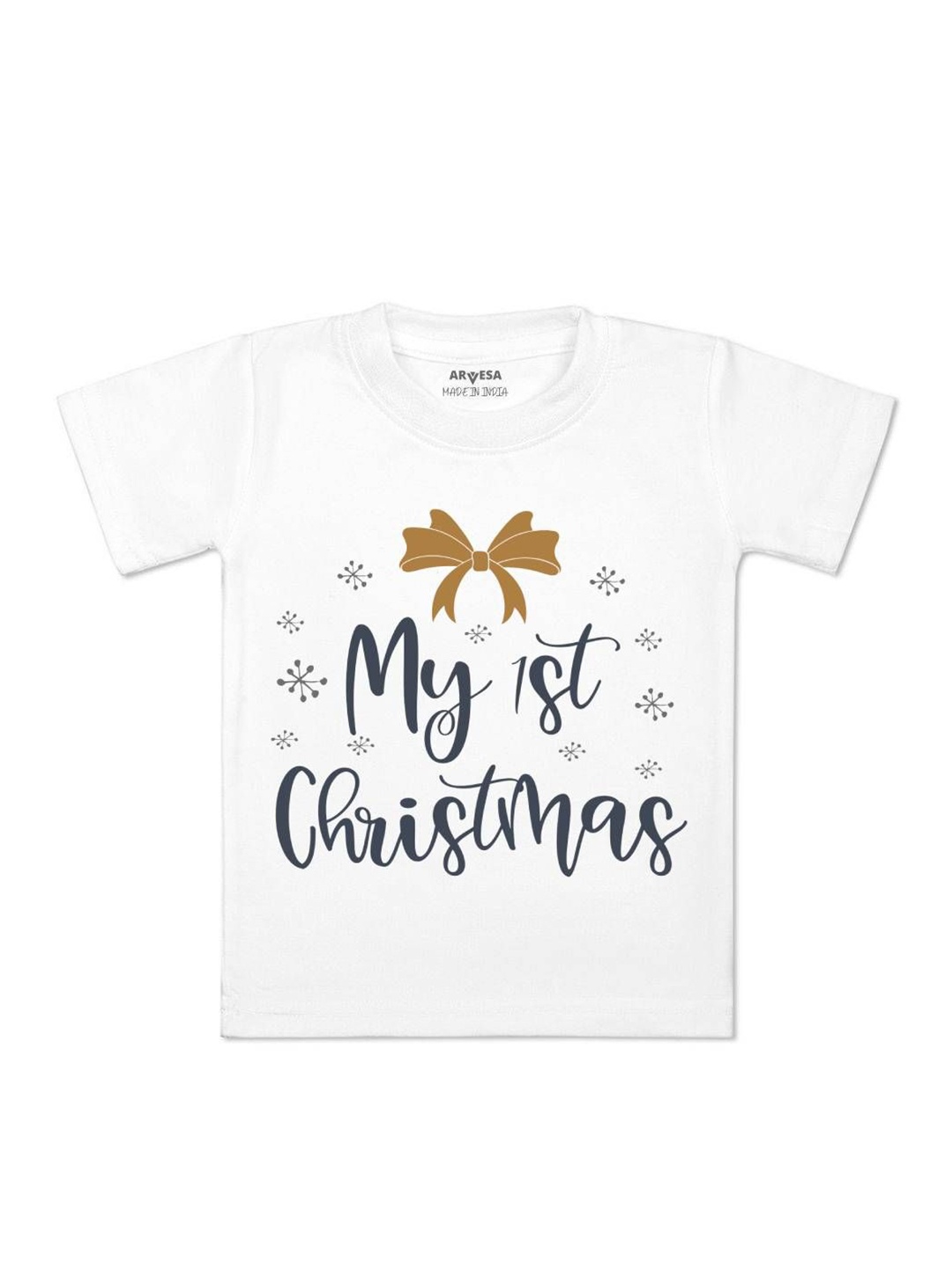 

Arvesa First Christmas Printed Kids Unisex T-shirt, White