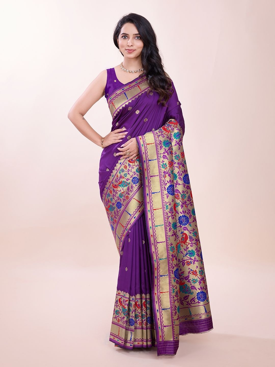 

Suha Woven Design Zari Art Silk Saree, Purple
