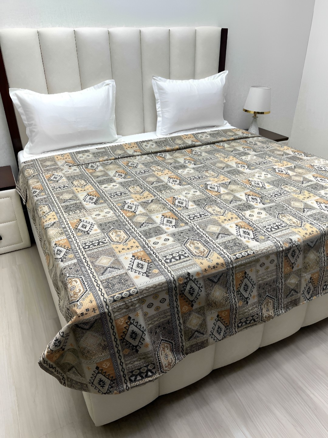 

Pure Decor Grey & Black Printed Pure Cotton 260 TC King Size Duvet Cover