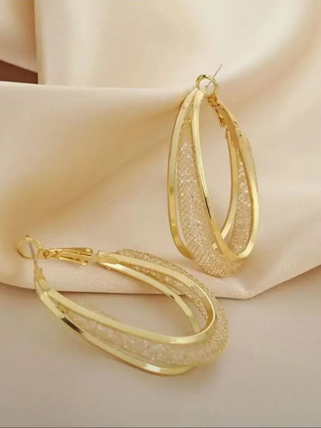 

PolluxCraft Gold Plated Contemporary Shaped Korean Hoop Earrings