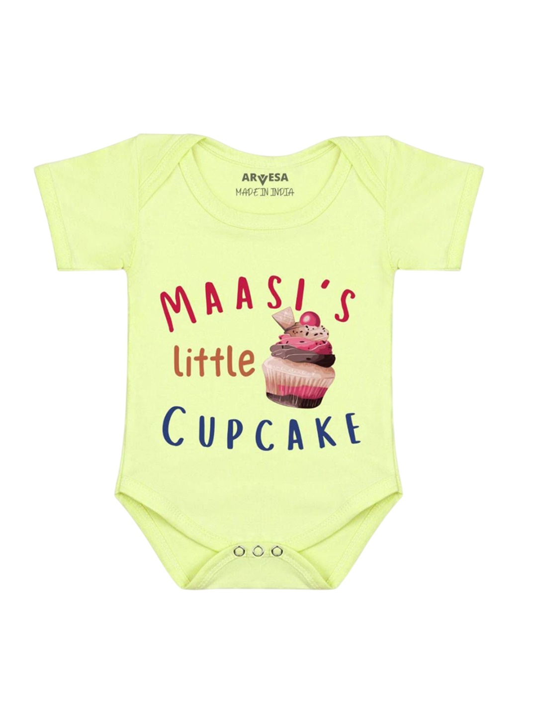 

Arvesa Kids Maasi Little Cupcake Printed Romper, Yellow