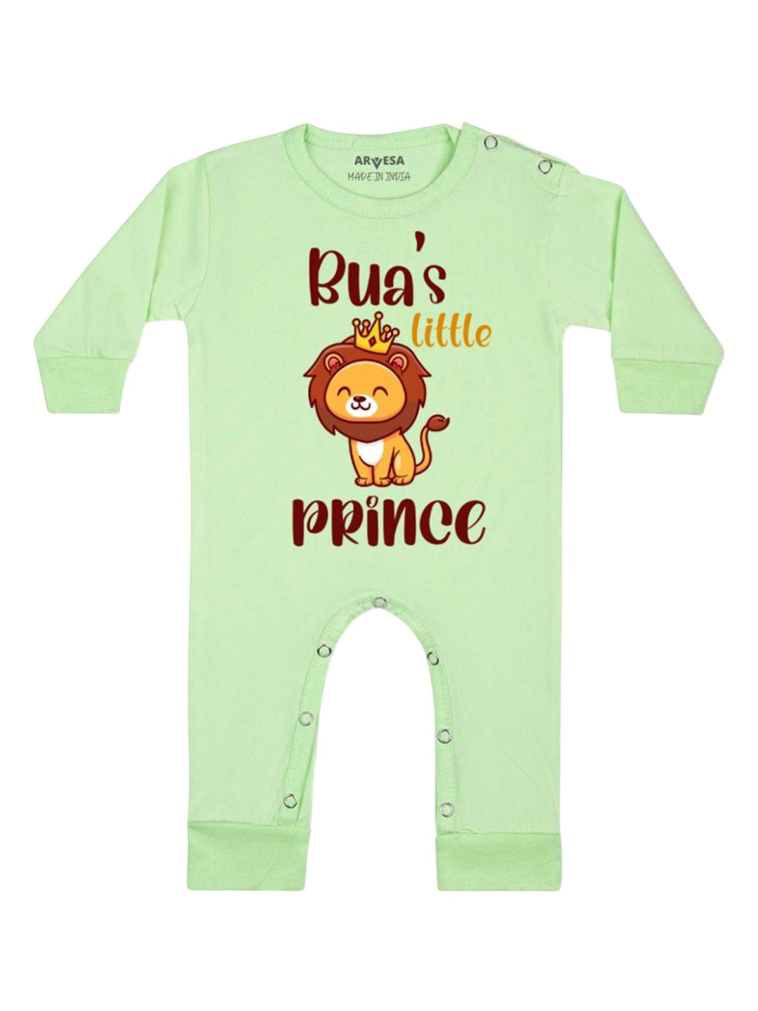 

Arvesa Kids Bua Little Prince Printed Baby Romper, Green