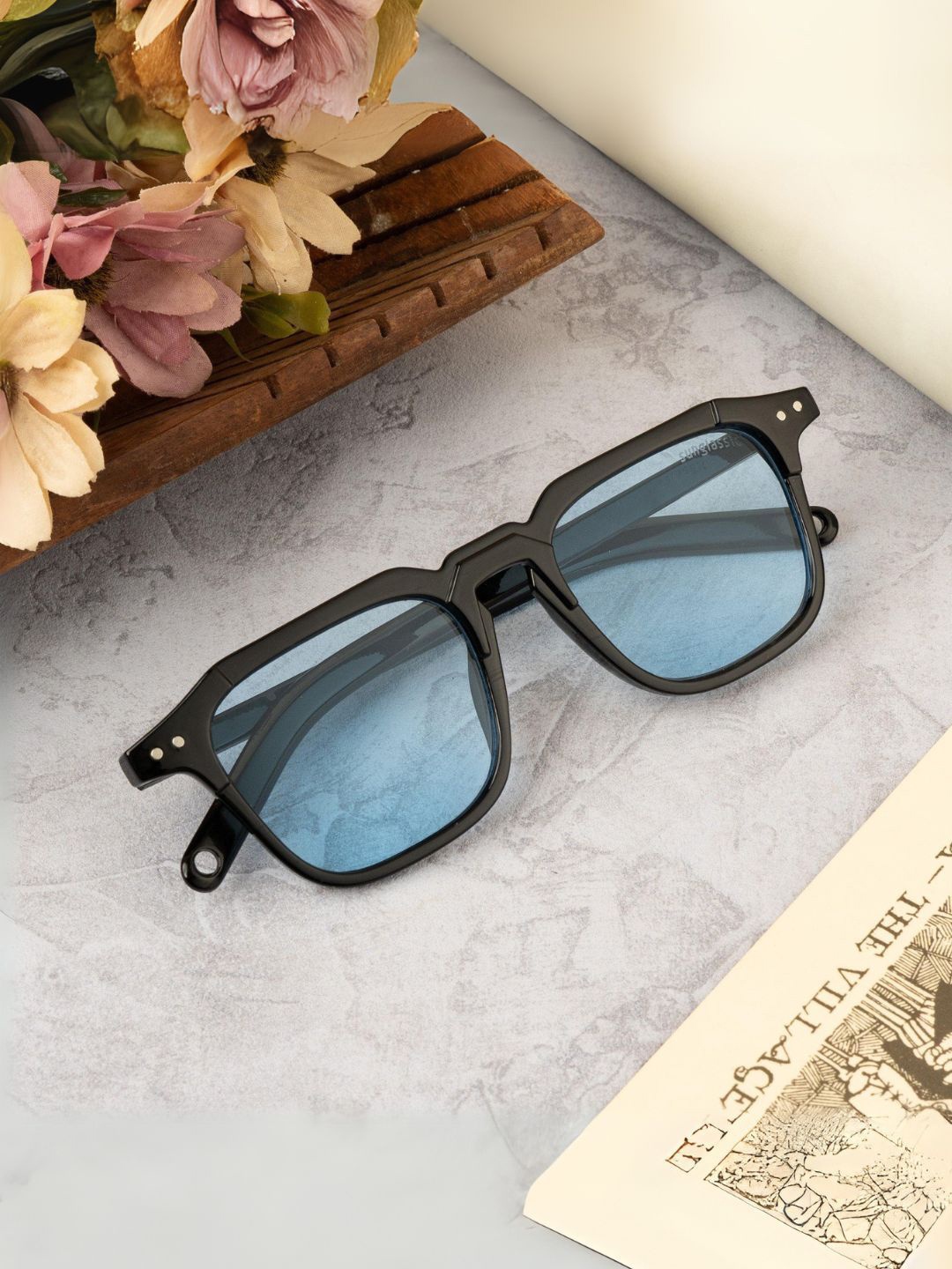 

SUNGLASSIC Unisex Square Sunglasses with UV Protected Lens KINGSMAN-BLACK-BLUE
