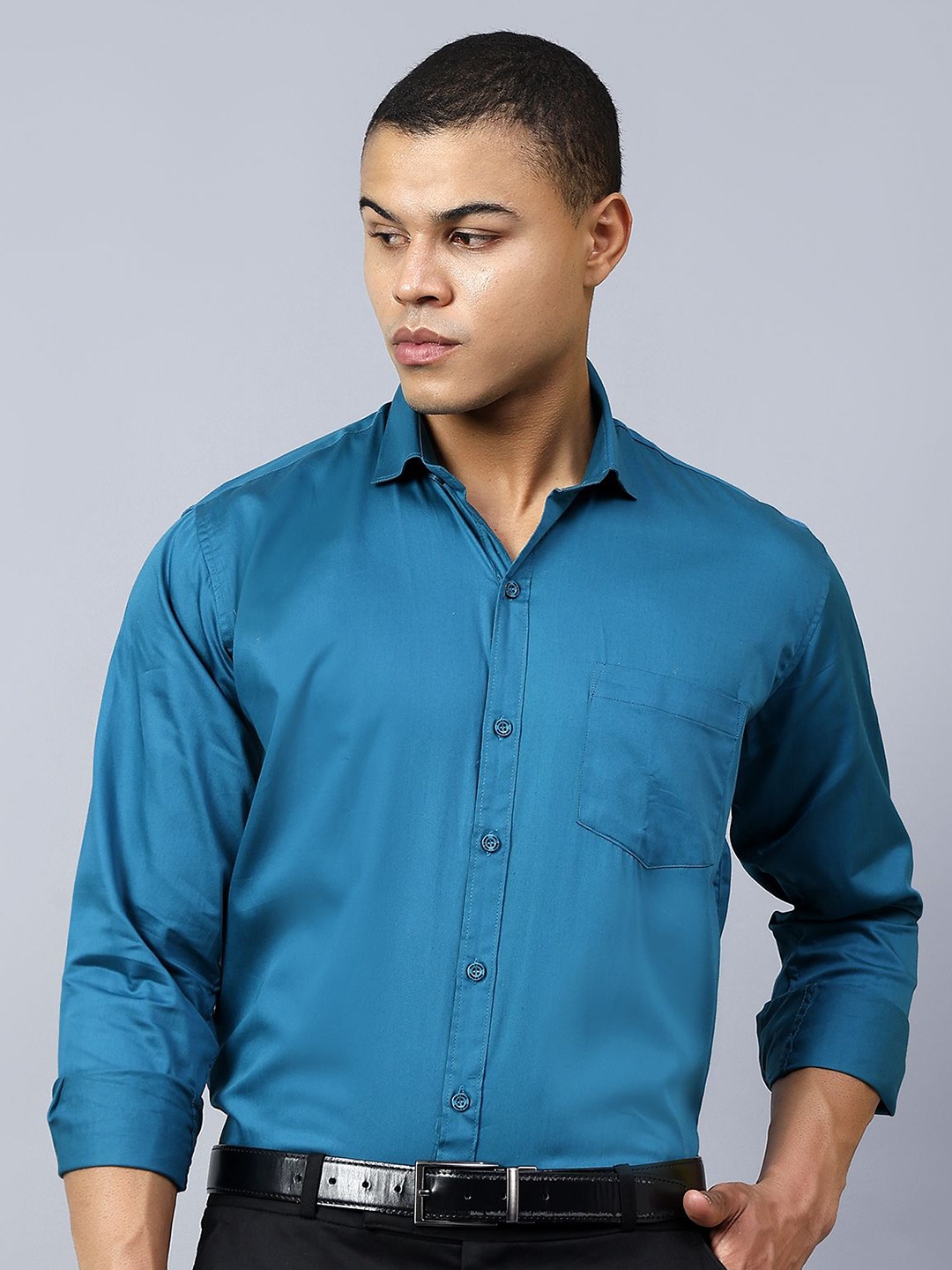 

CODE OF HONOUR Men Comfort Opaque Casual Shirt, Sea green