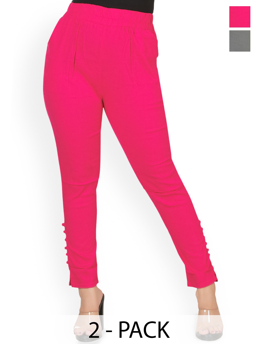 

Fessist Women Relaxed Slim Fit Easy Wash Pleated Trousers, Multi