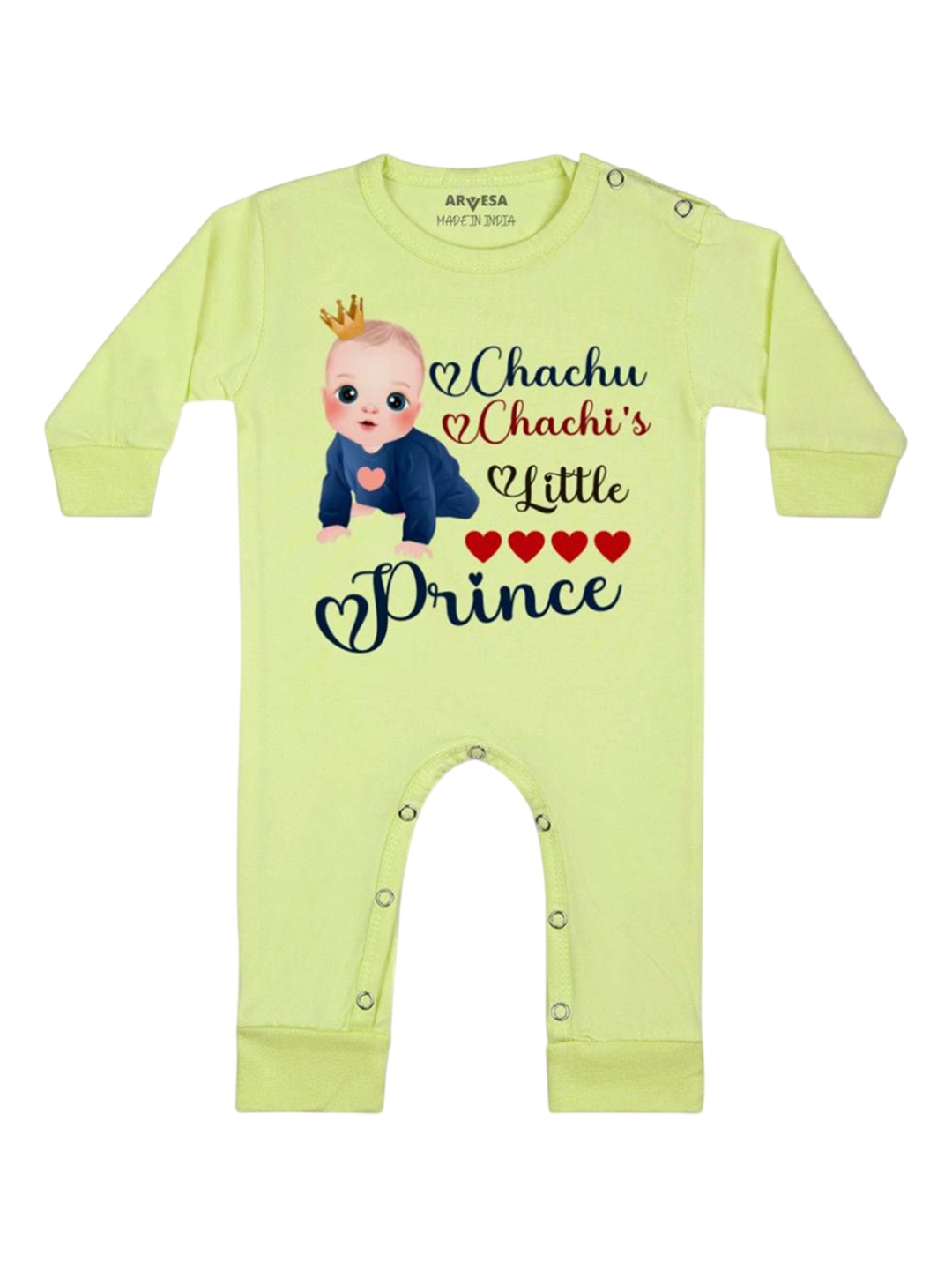 

Arvesa Kids Chachu Chachi'S Little Prince Printed Baby Romper, Yellow