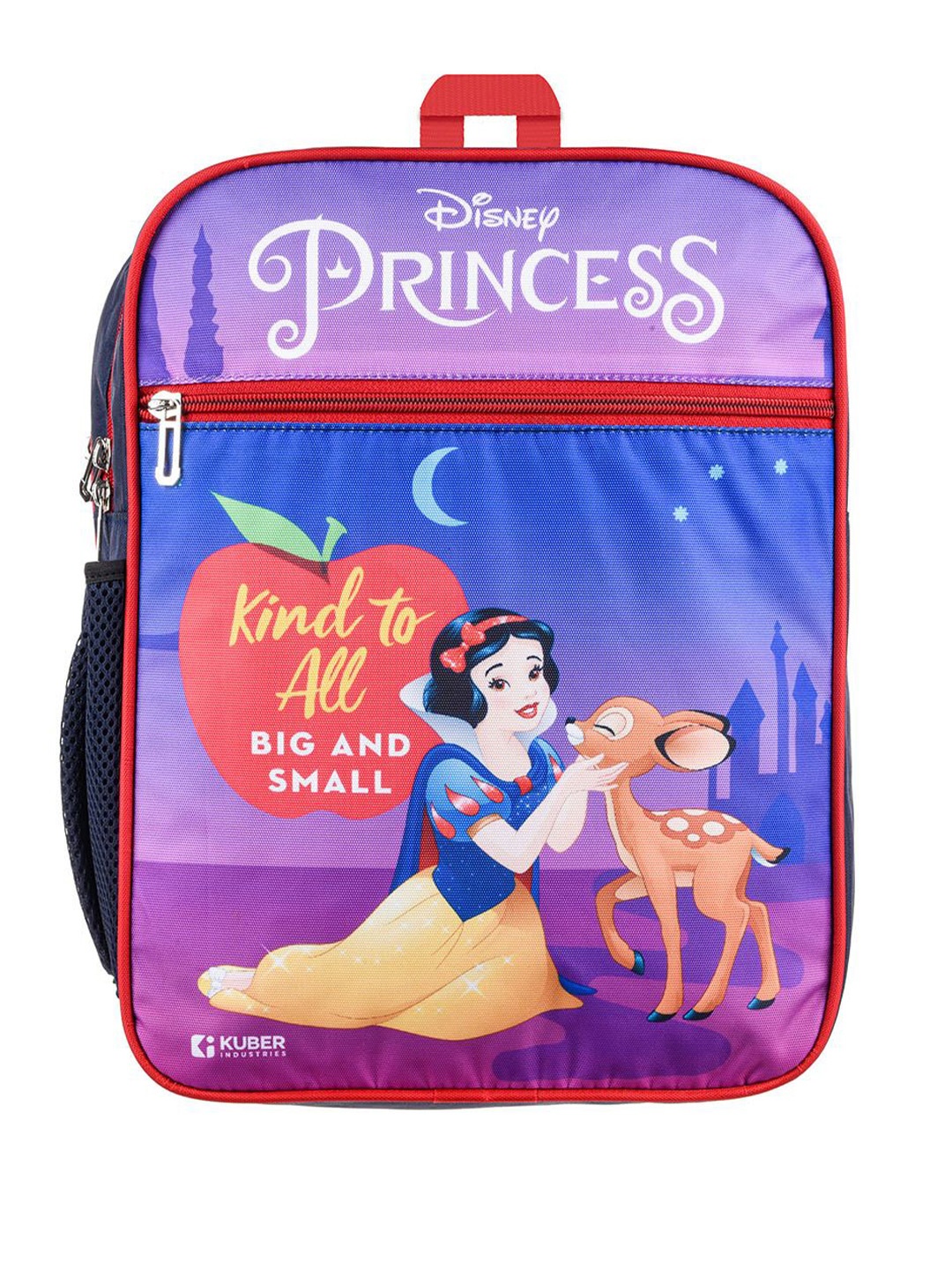 

Kuber Industries Disney Princess Kind to All 3 Compartment Kids School Bags, Purple