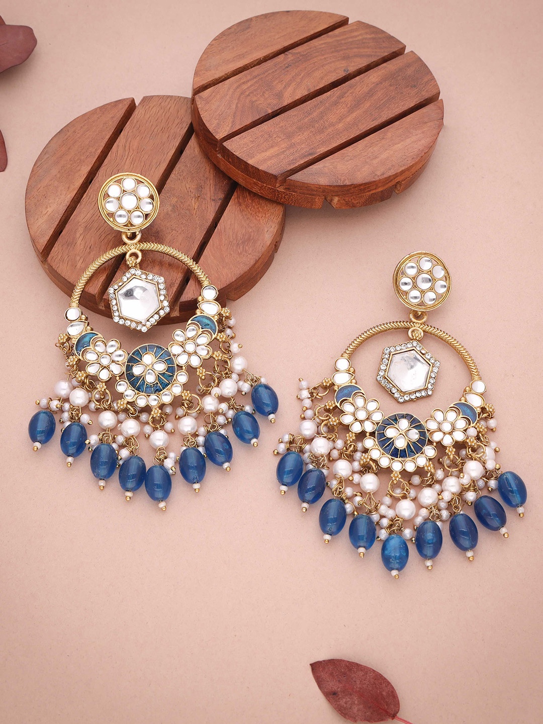 

Lyriss Gold Plated Artificial Beads Contemporary Jhumkas