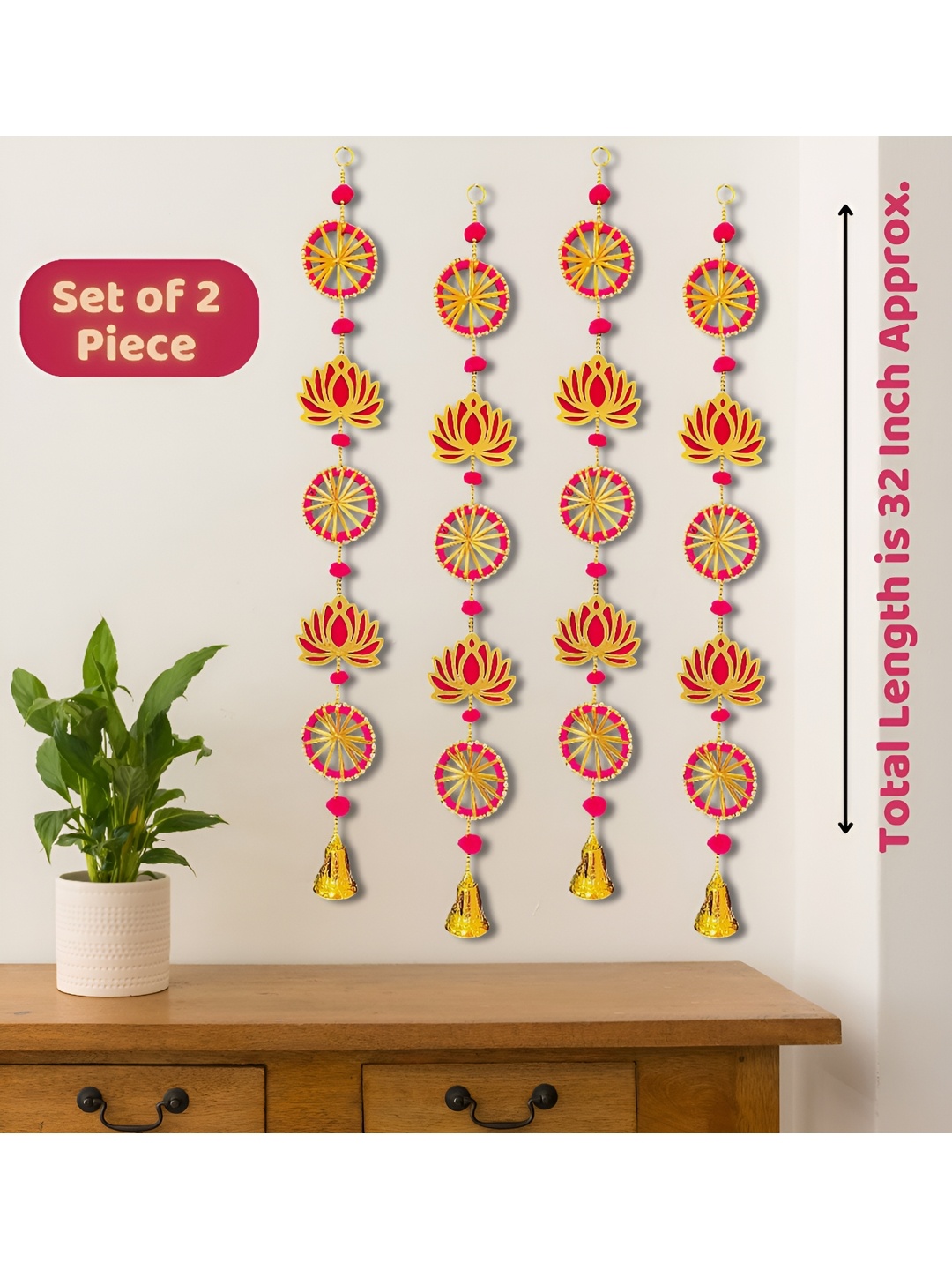 

JACK LAWRENCE Pink Set Of 2 Lotus Wall Hanging