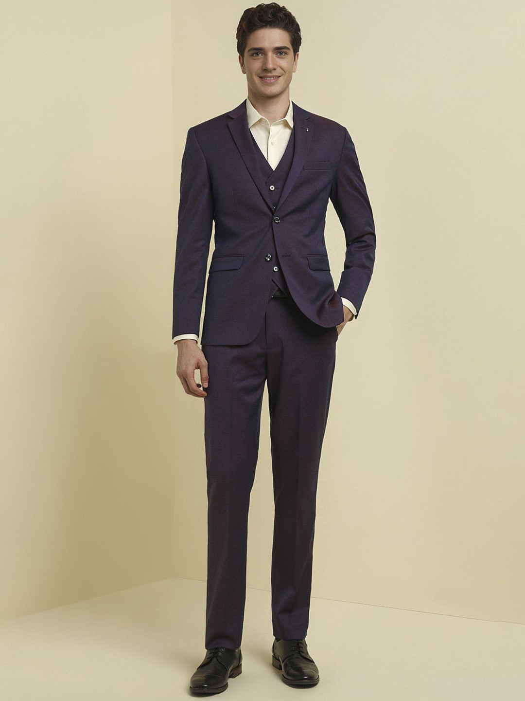 

Allen Solly Single-Breasted Three-Piece Suits, Purple