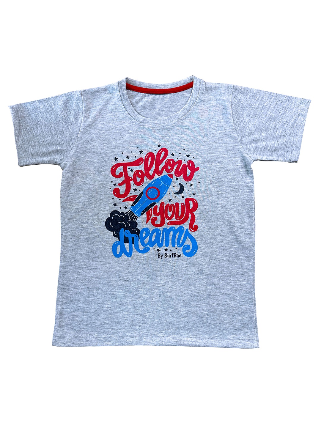 

Surfbae Kids Printed T-shirt, Grey