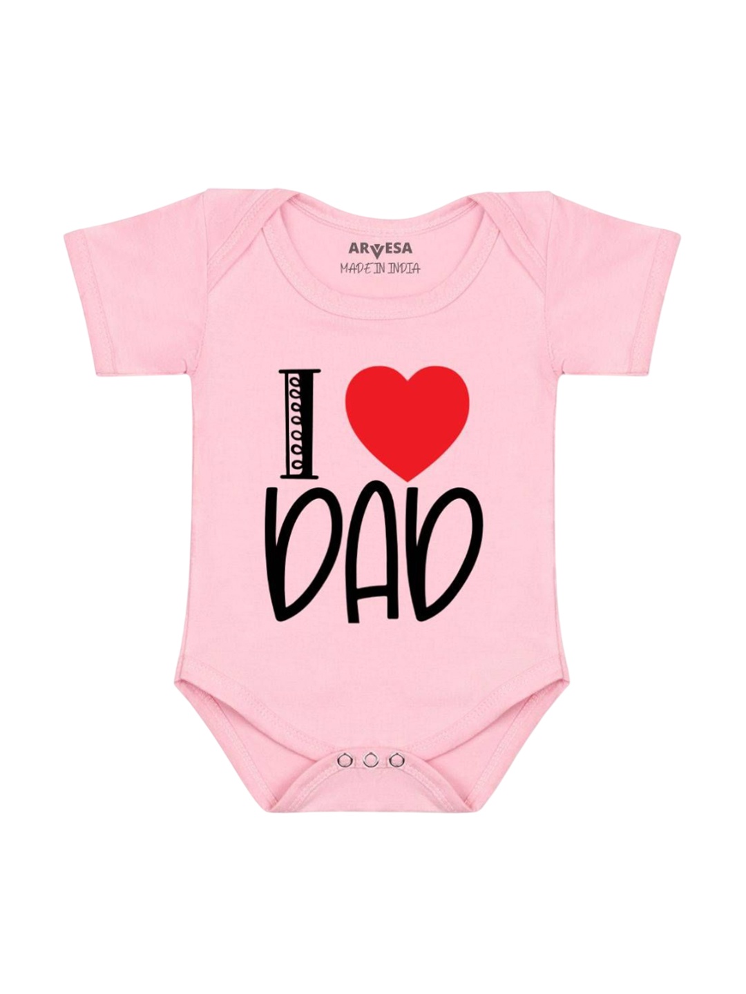 

Arvesa Infants Kids I Love Dad Printed Cotton Romper, Pink