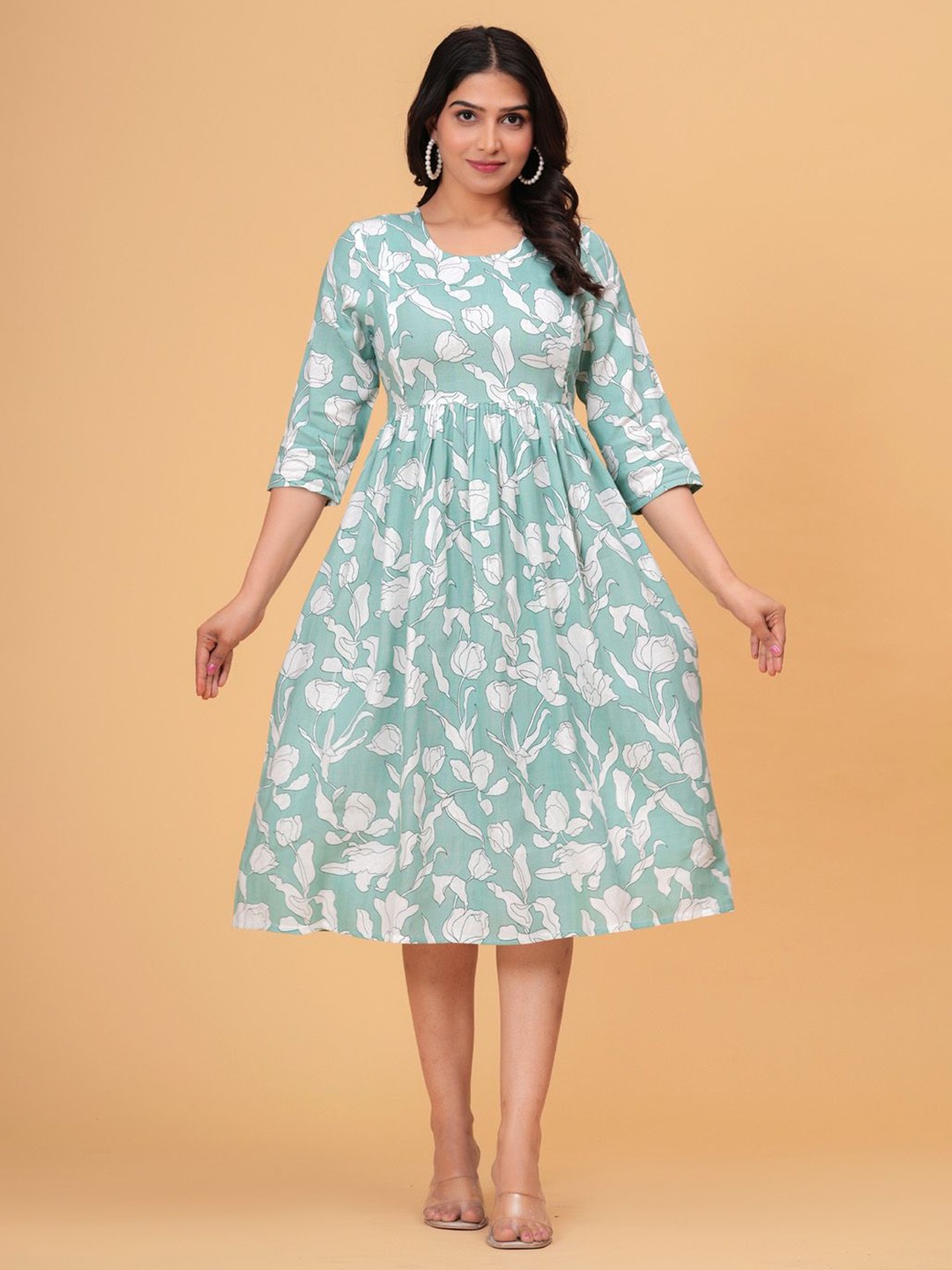 

TANISHA Floral Print Maternity A-Line Dress, Grey