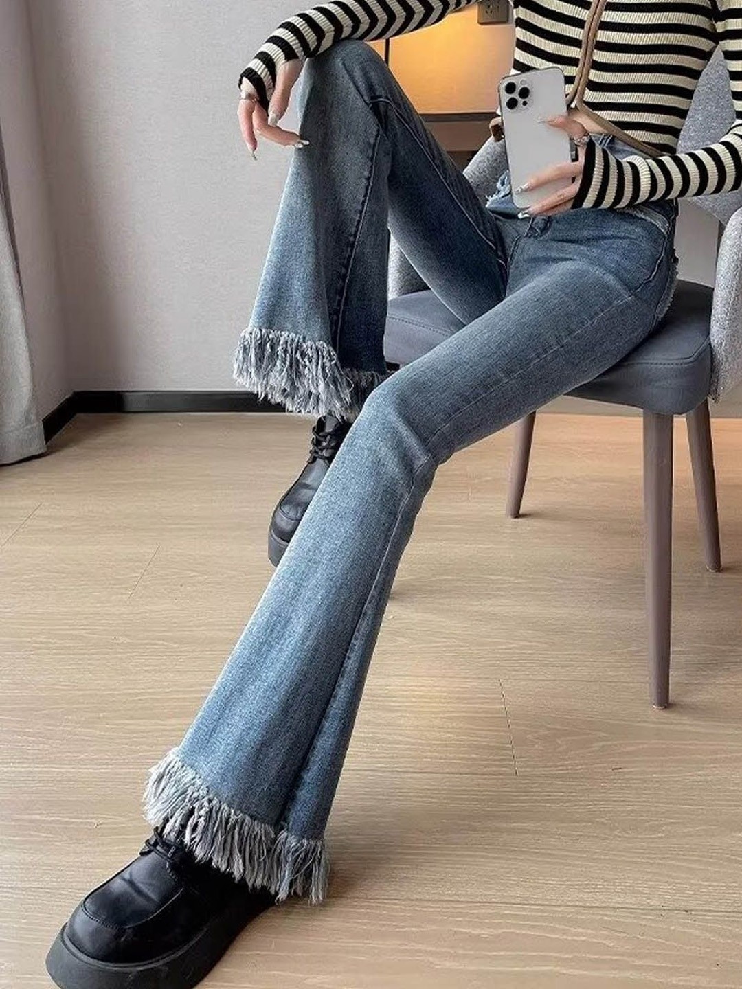 

StyleCast Women Highly Distressed Light Fade Jeans, Blue