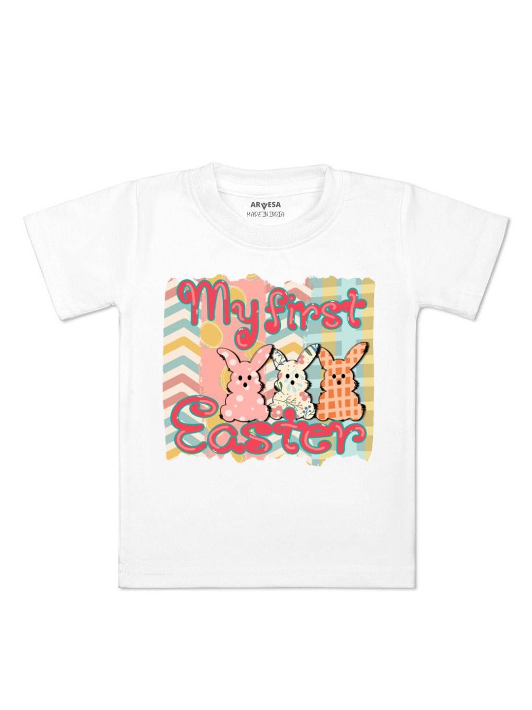 

Arvesa First Easter Printed Kids Unisex T-shirt, White