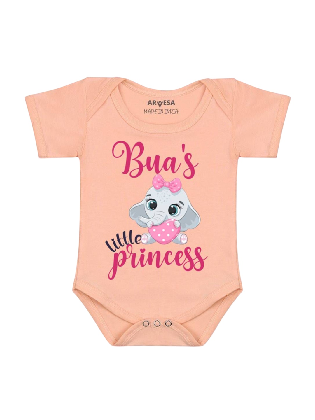 

Arvesa Kids Bua Little Princess Printed Romper, Peach