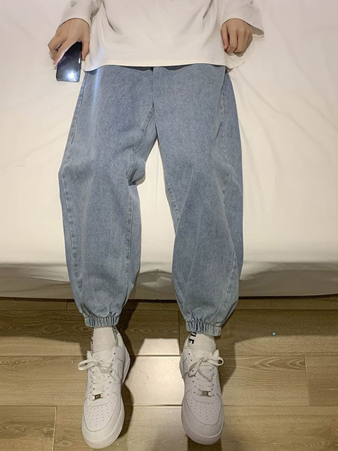 

HERE&NOW Men Clean Look Light Fade Jeans, Blue