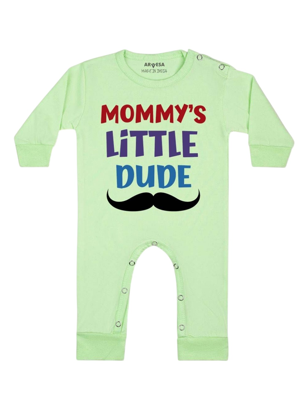 

Arvesa Kids Mommy Little Dude Printed Baby Romper, Green