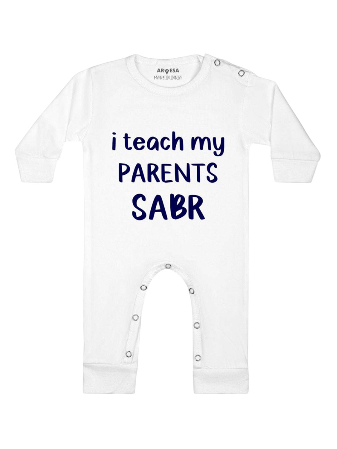 

Arvesa Infants Kids Parent Sabr Printed Bodysuit, White