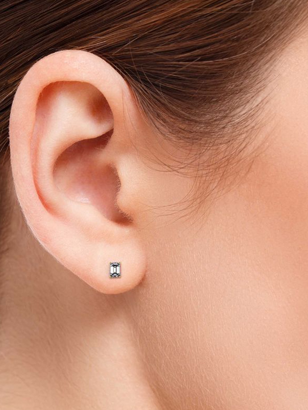 

Emori Emerald Lab Grown Diamond Solitaire Studs, Yellow