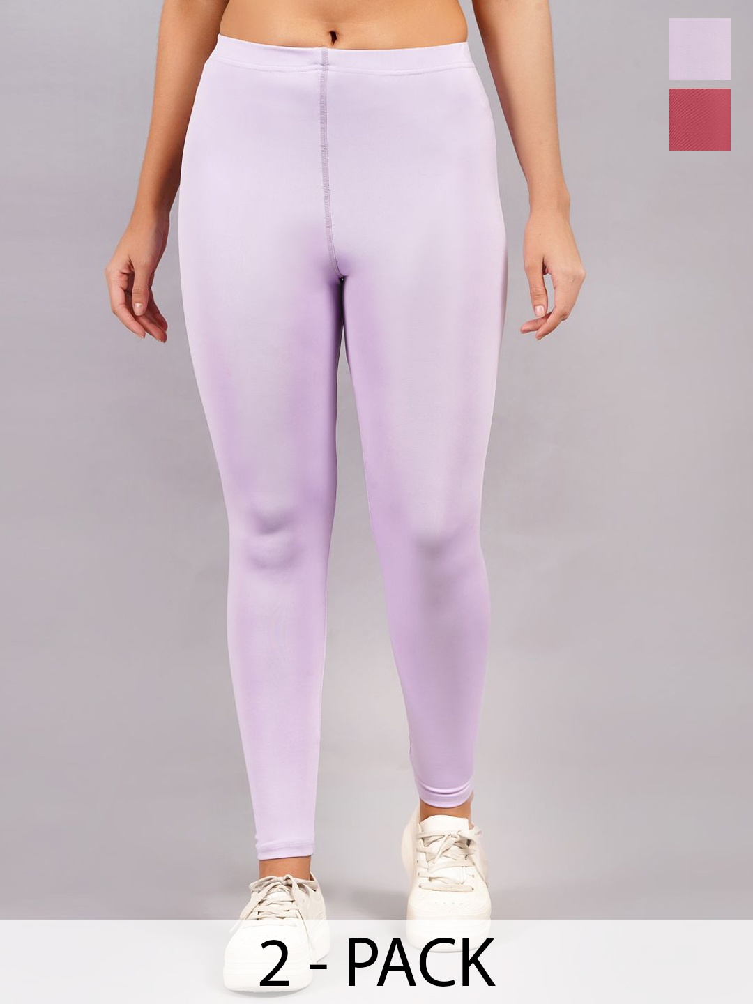 

Kyk Women Pack Of 2 Rapid-Dry Ankle Length Tights, Lavender