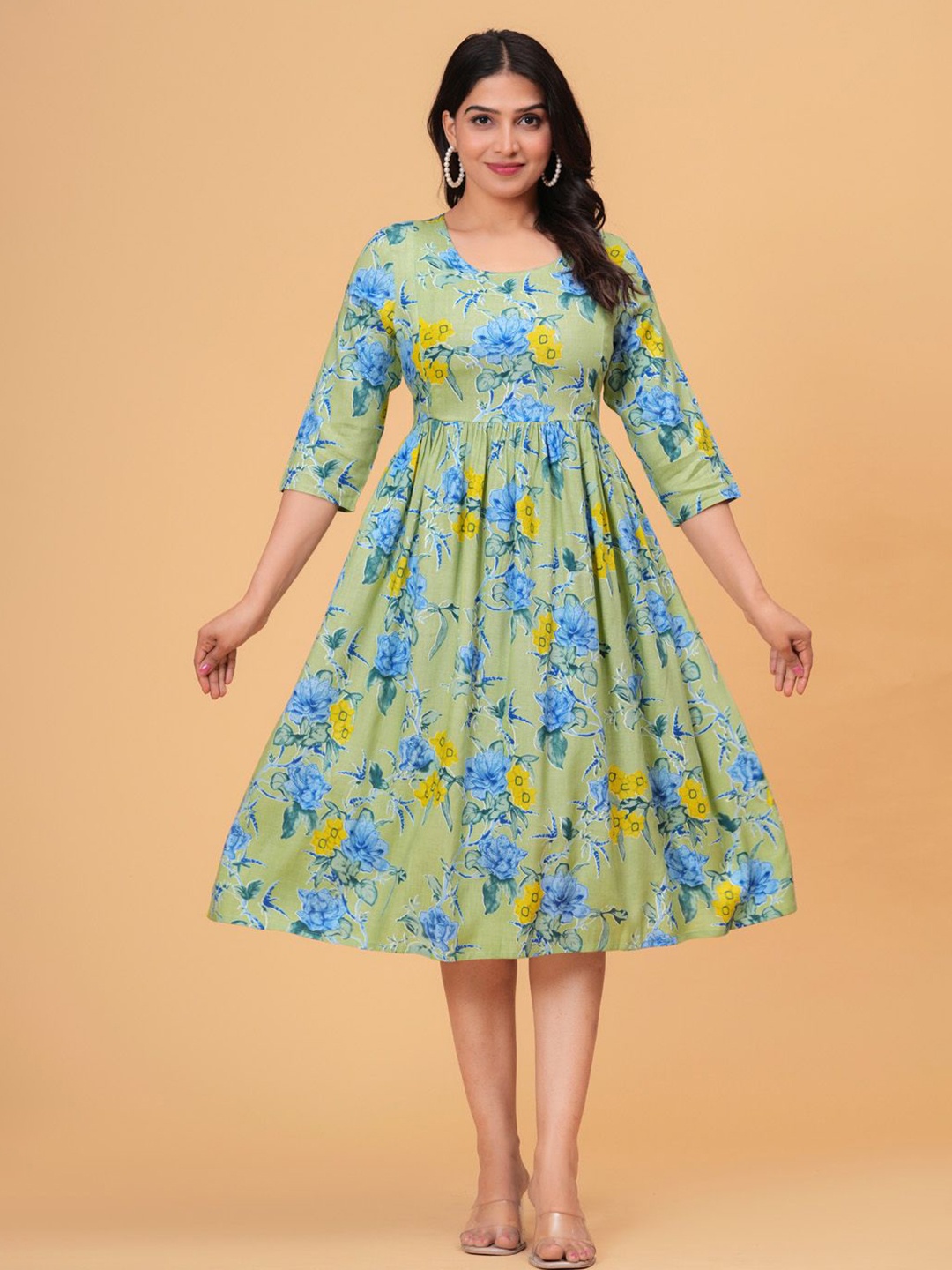 

TANISHA Floral Print Maternity A-Line Dress, Green