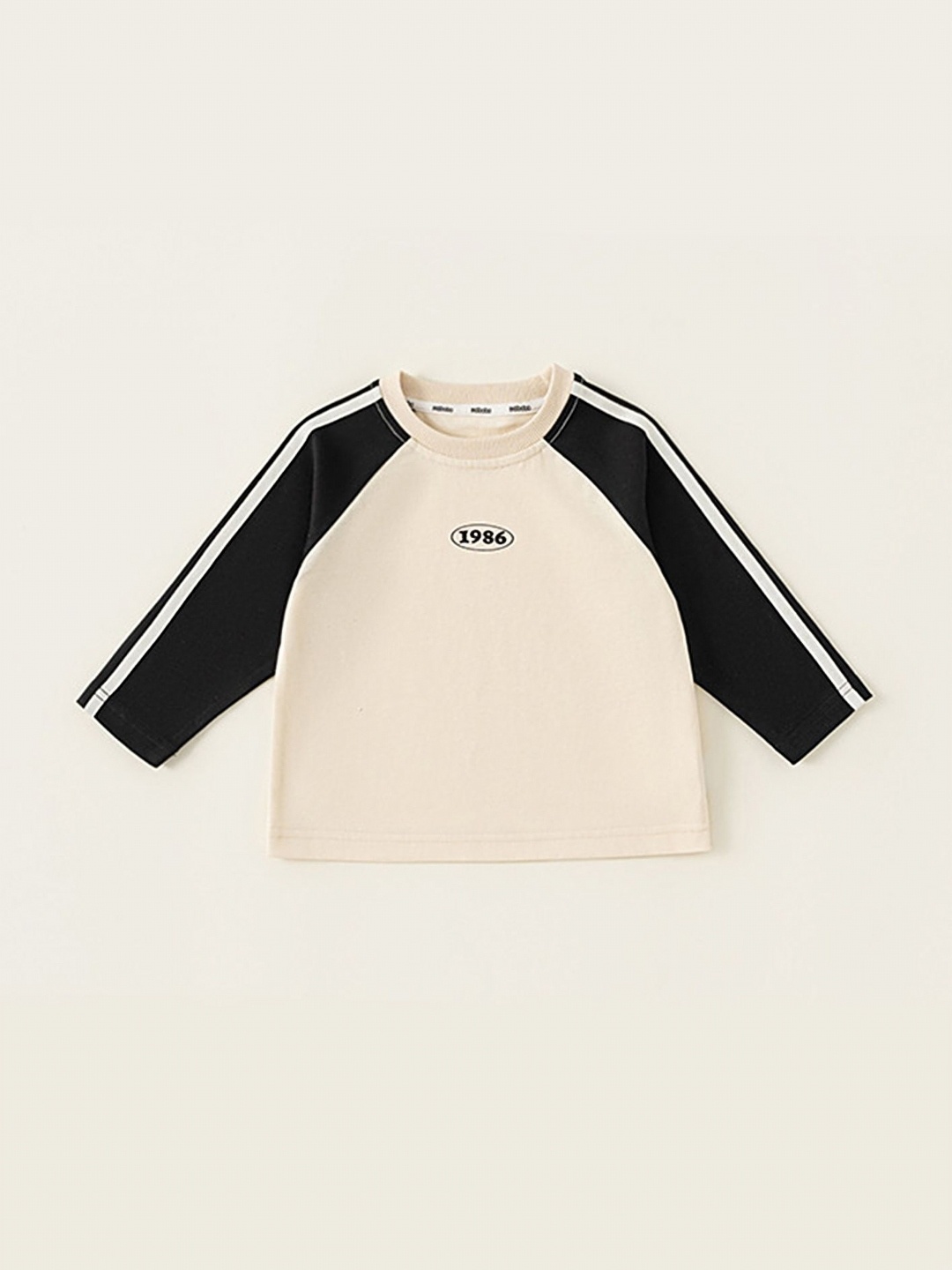 

LULU & SKY Girls Colourblocked Round Neck Cotton T-shirt, Peach