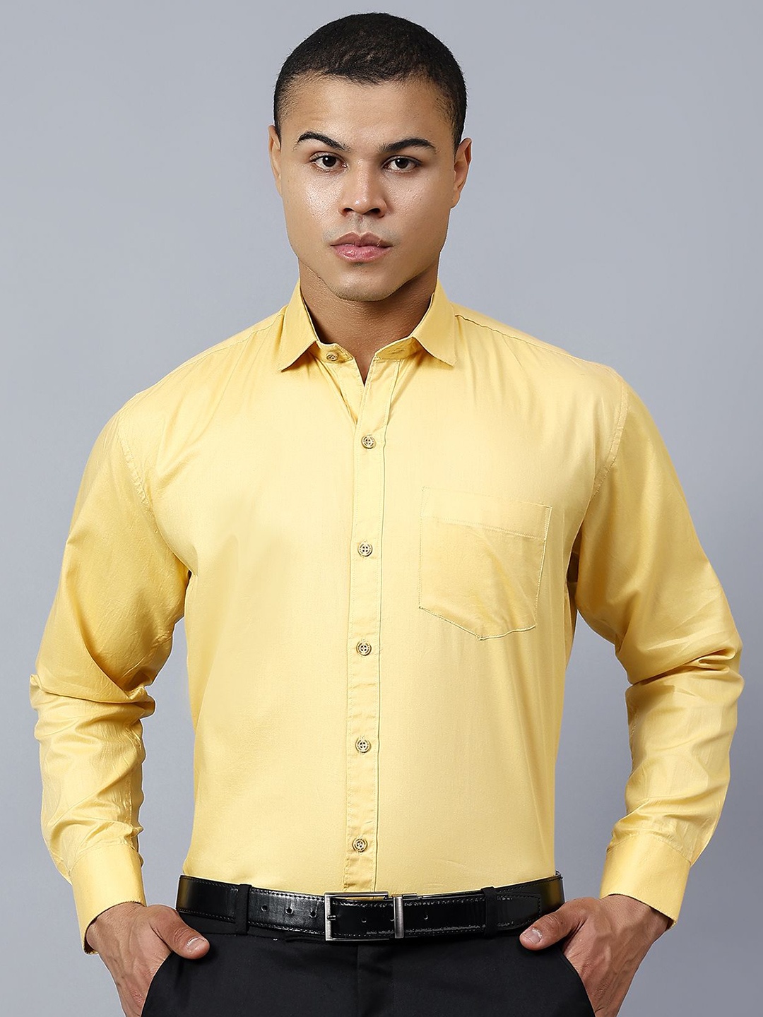 

CODE OF HONOUR Men Comfort Opaque Casual Shirt, Mustard