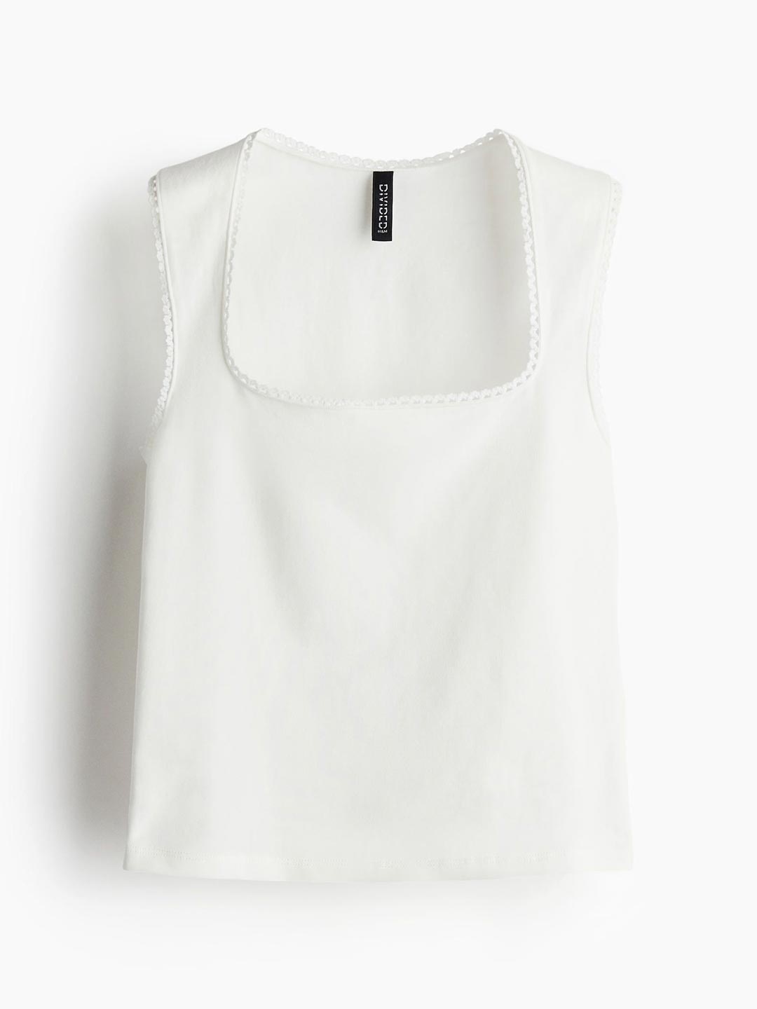 

H&M Picot-Trimmed Vest Top, White