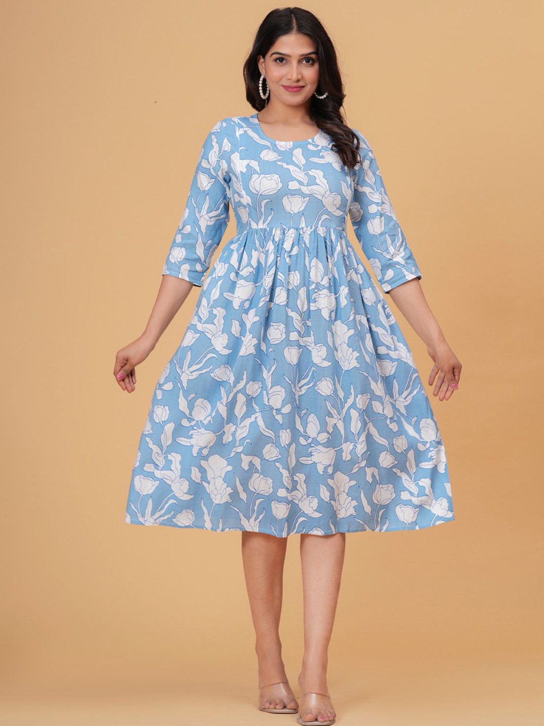 

TANISHA Floral Print Maternity A-Line Dress, Red