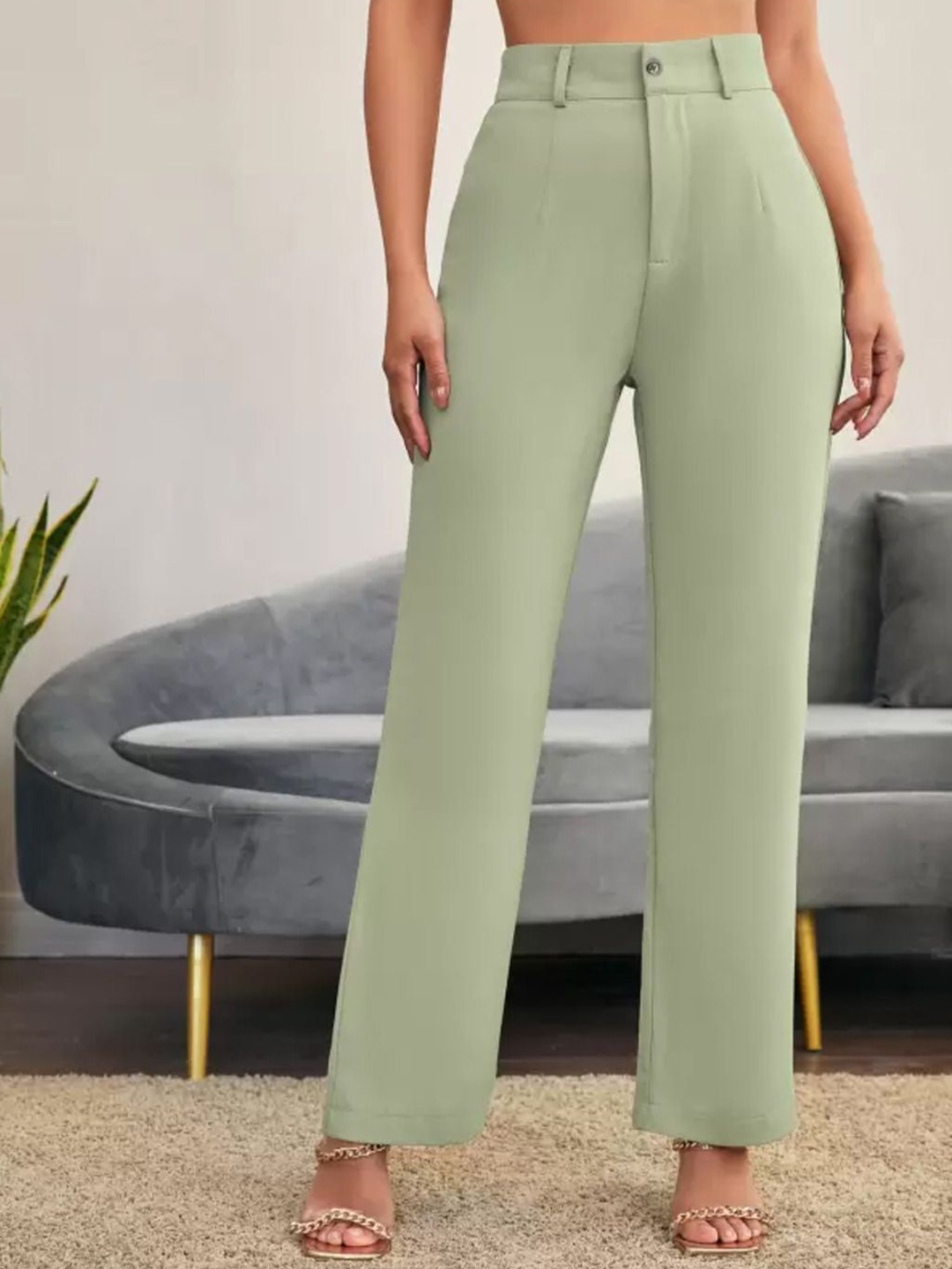 

CORSICA Women High-Rise Parallel Trousers, Fluorescent green