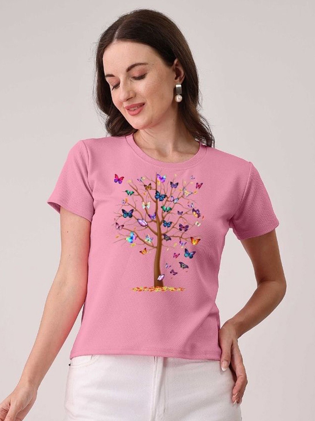 

Moda Rapido Women Printed T-shirt, Pink