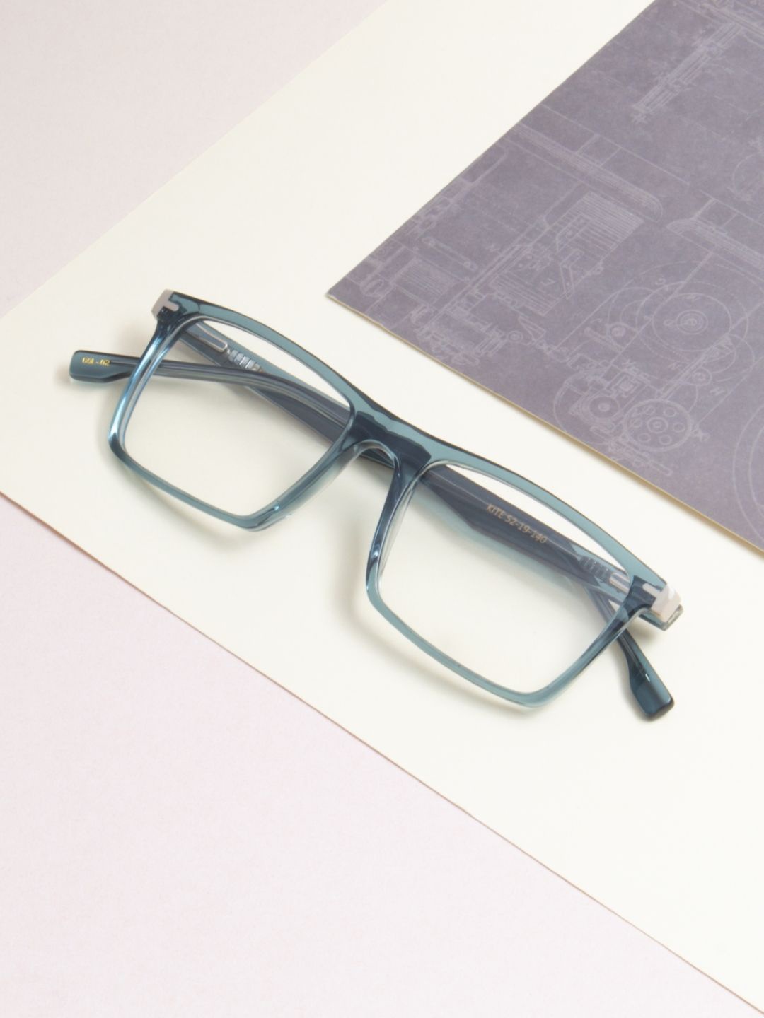

Ted Smith Premium Acetate Unisex Full Rim Rectangle Frames, Green